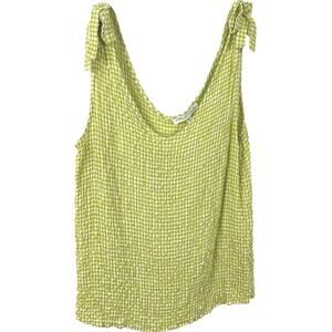 Jane and Delancey Gingham Tank Top Cottagecore Tie Shoulder Women M